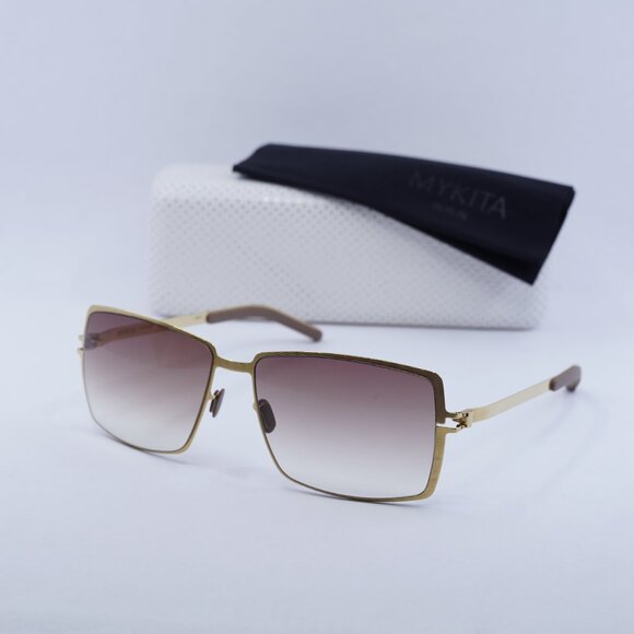 🕶️ New Mykita MYKITA-NO1 SUN-LEONA-GOLD LINE 08 Sunglasses - Gold Frame - Picture 10 of 10